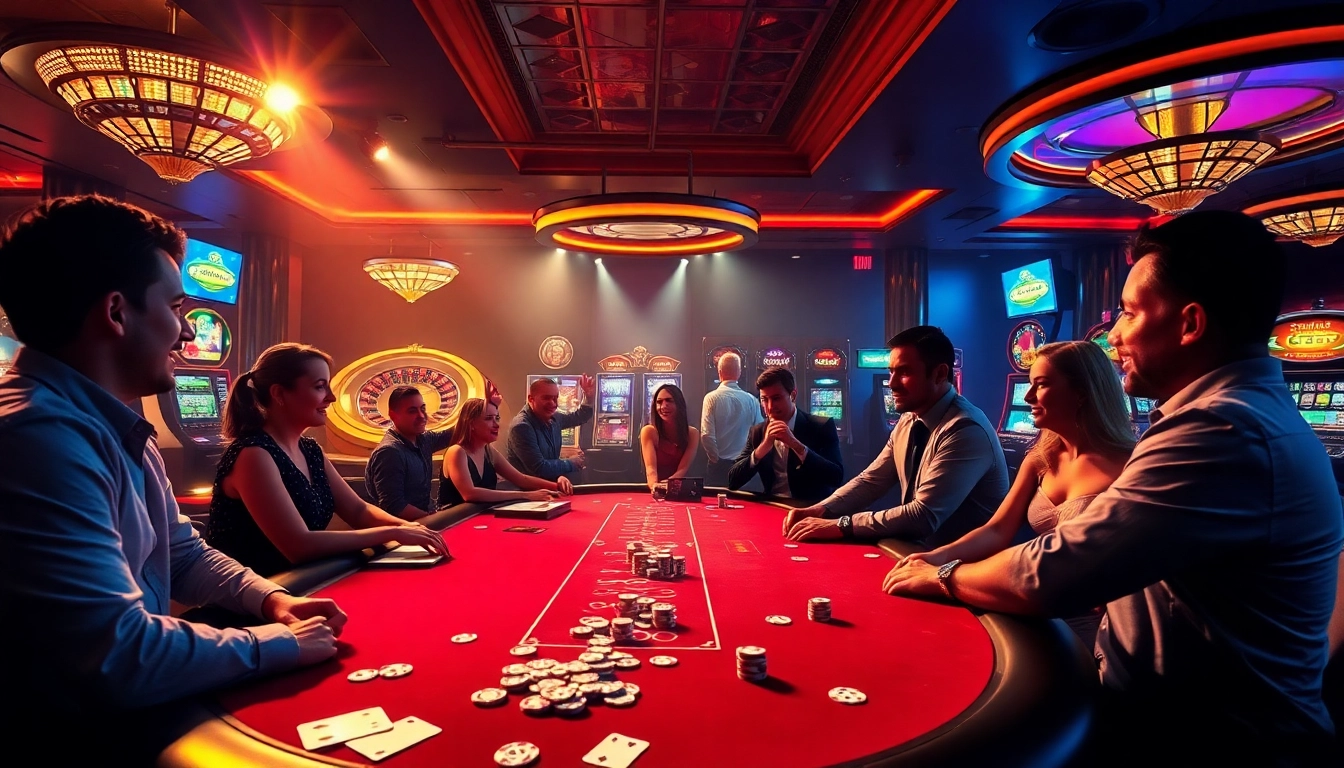 Experience sexy ai chat in an exciting casino environment with players at the blackjack table.