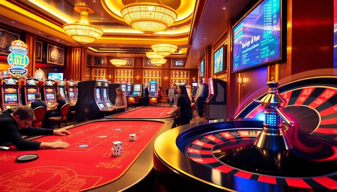 Bong da lu fun captures the excitement of gambling with players at a lively poker table surrounded by engaging casino elements.
