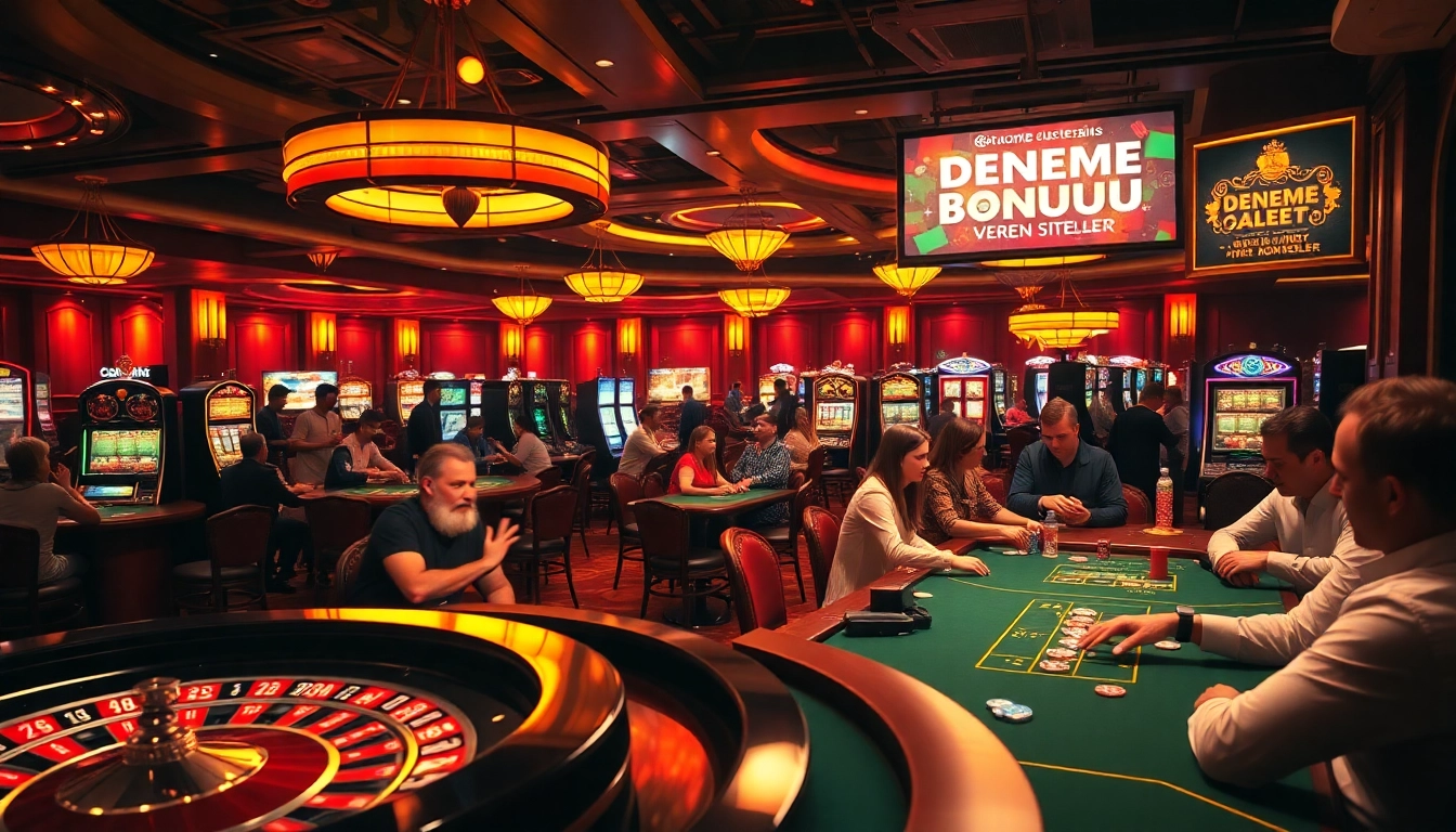 Exciting view of a casino featuring major attractions and promotions for deneme bonusu veren siteler.